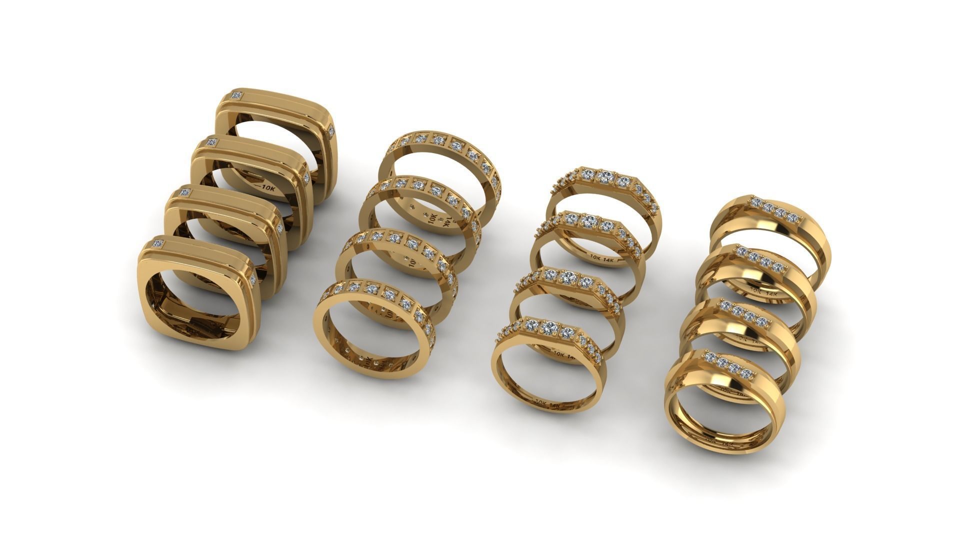 Ring collection  3D print model_1