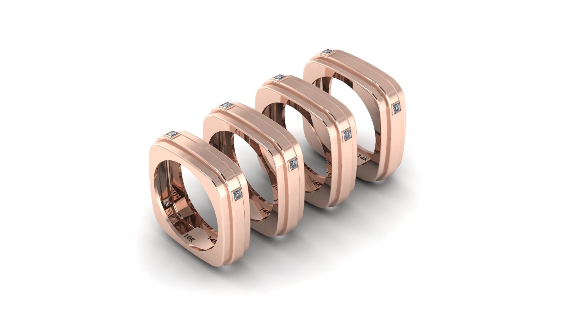 Ring collection  3D print model_3
