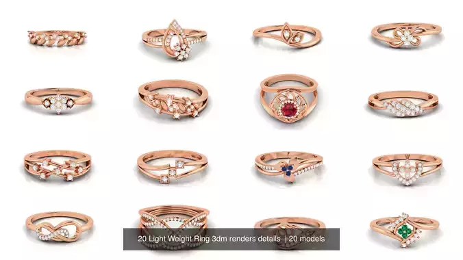 20 Light Weight Ring 3dm renders details 