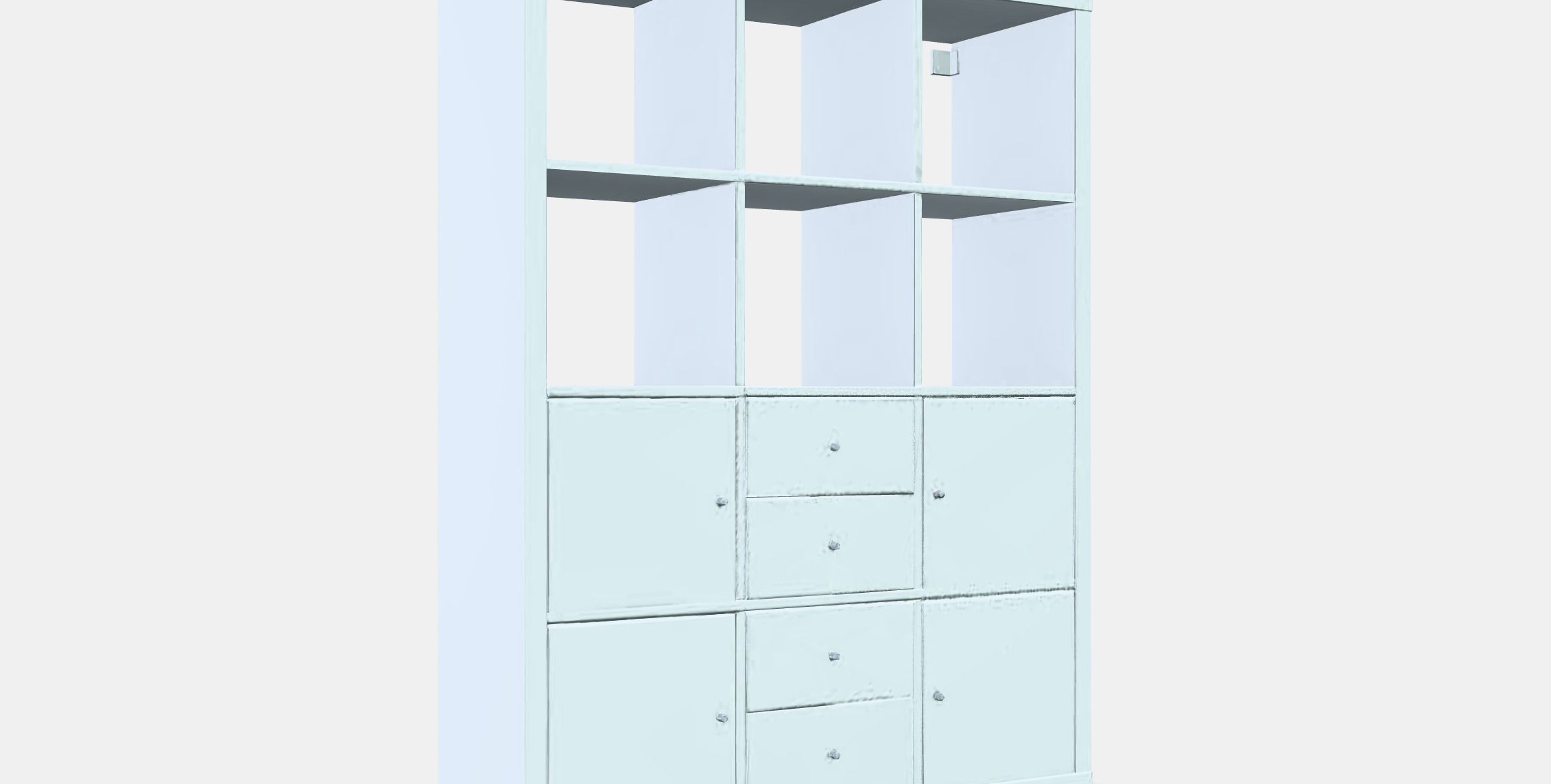 KALLAX Shelving unit with 6 inserts Low-poly 3D model_9