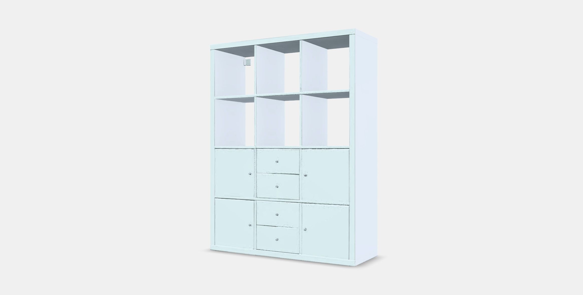 KALLAX Shelving unit with 6 inserts Low-poly 3D model_12