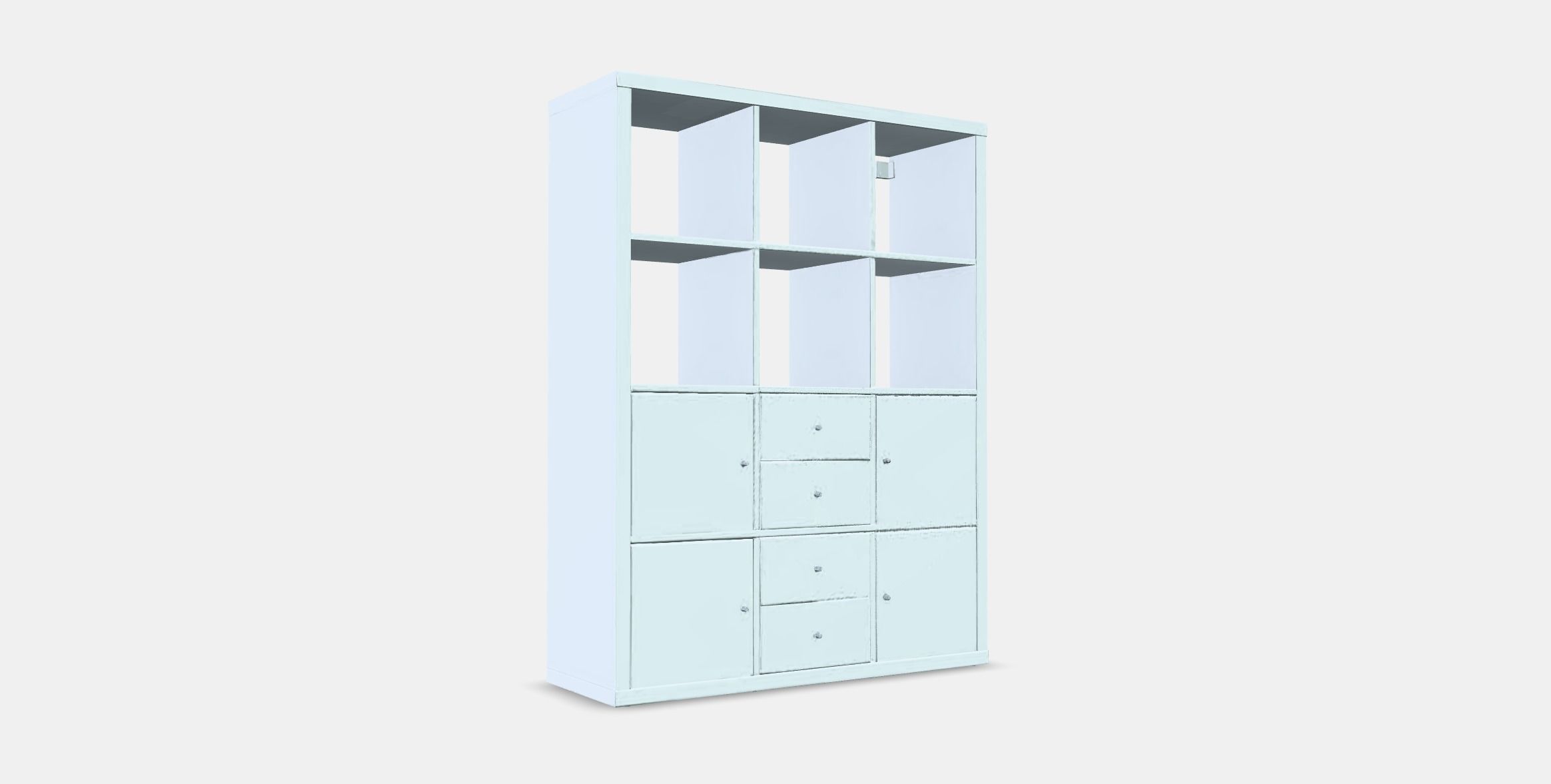 KALLAX Shelving unit with 6 inserts Low-poly 3D model_3