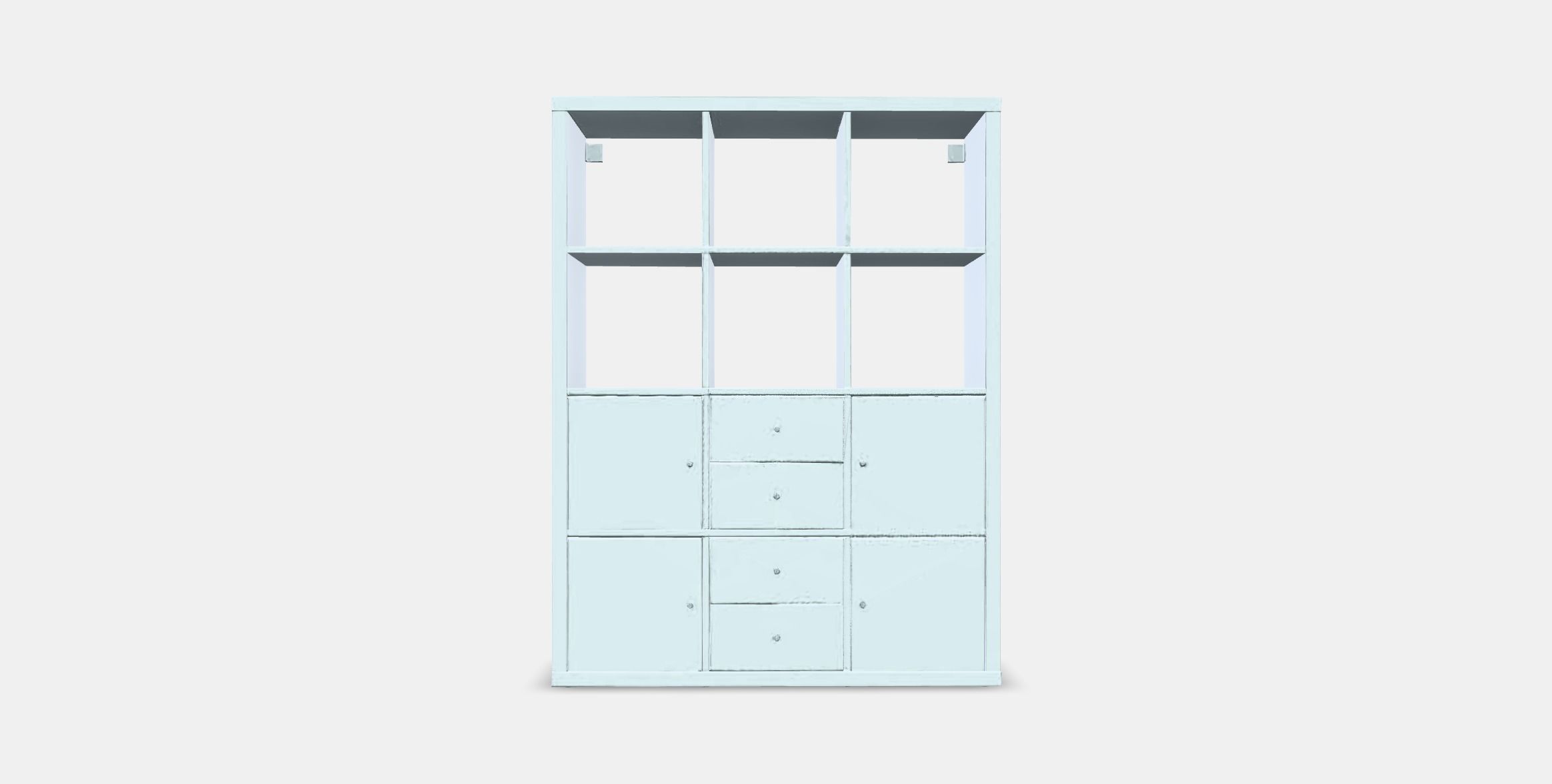 KALLAX Shelving unit with 6 inserts Low-poly 3D model_10