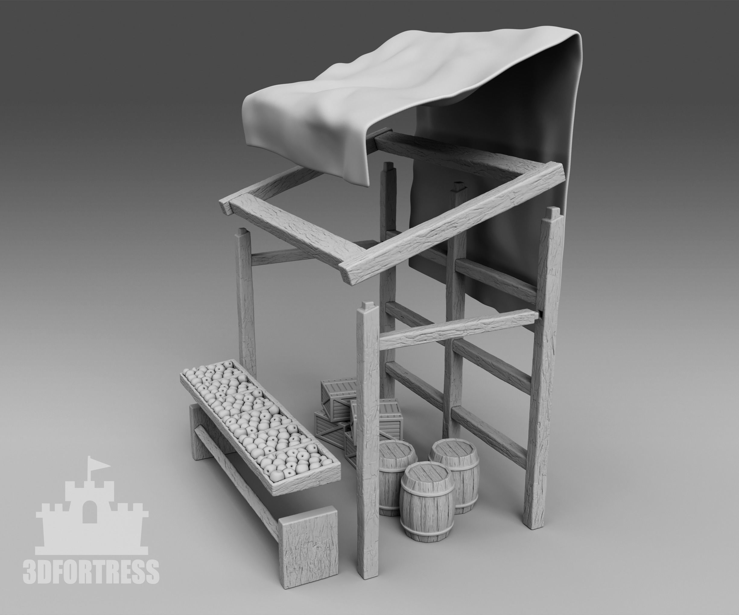 Shopping tents 3D print model_3