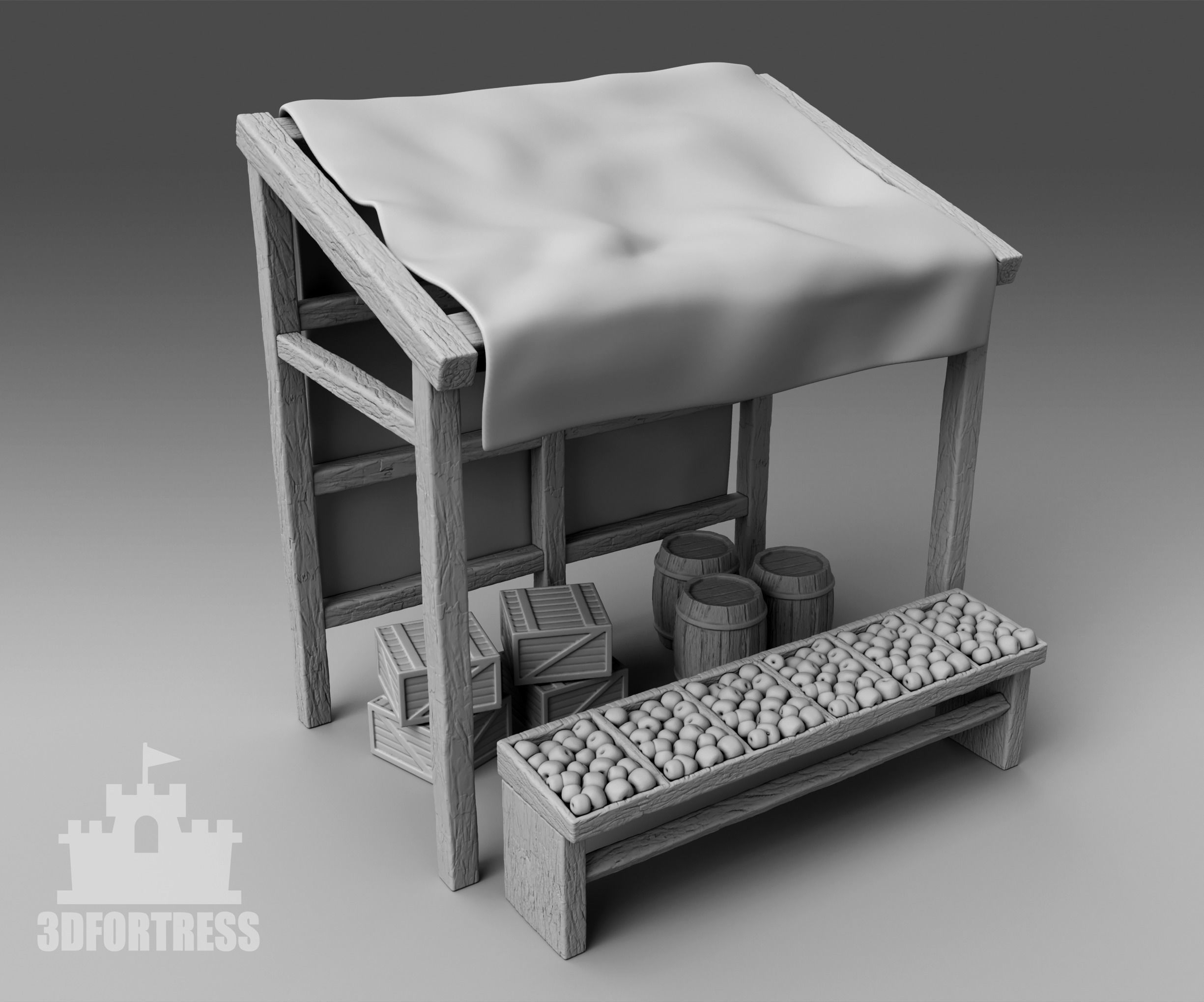 Shopping tents 3D print model_2