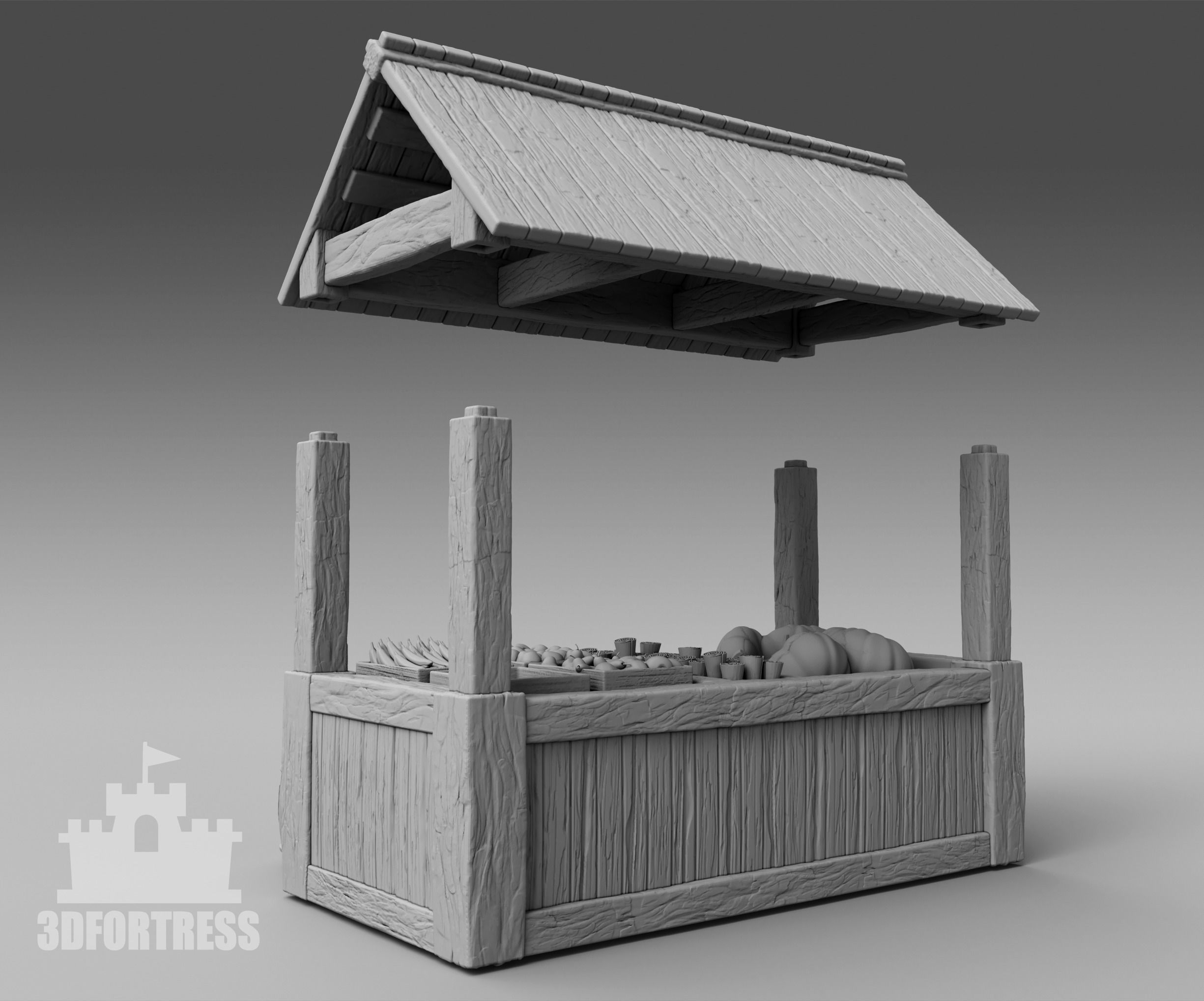 Shopping tents 3D print model_1