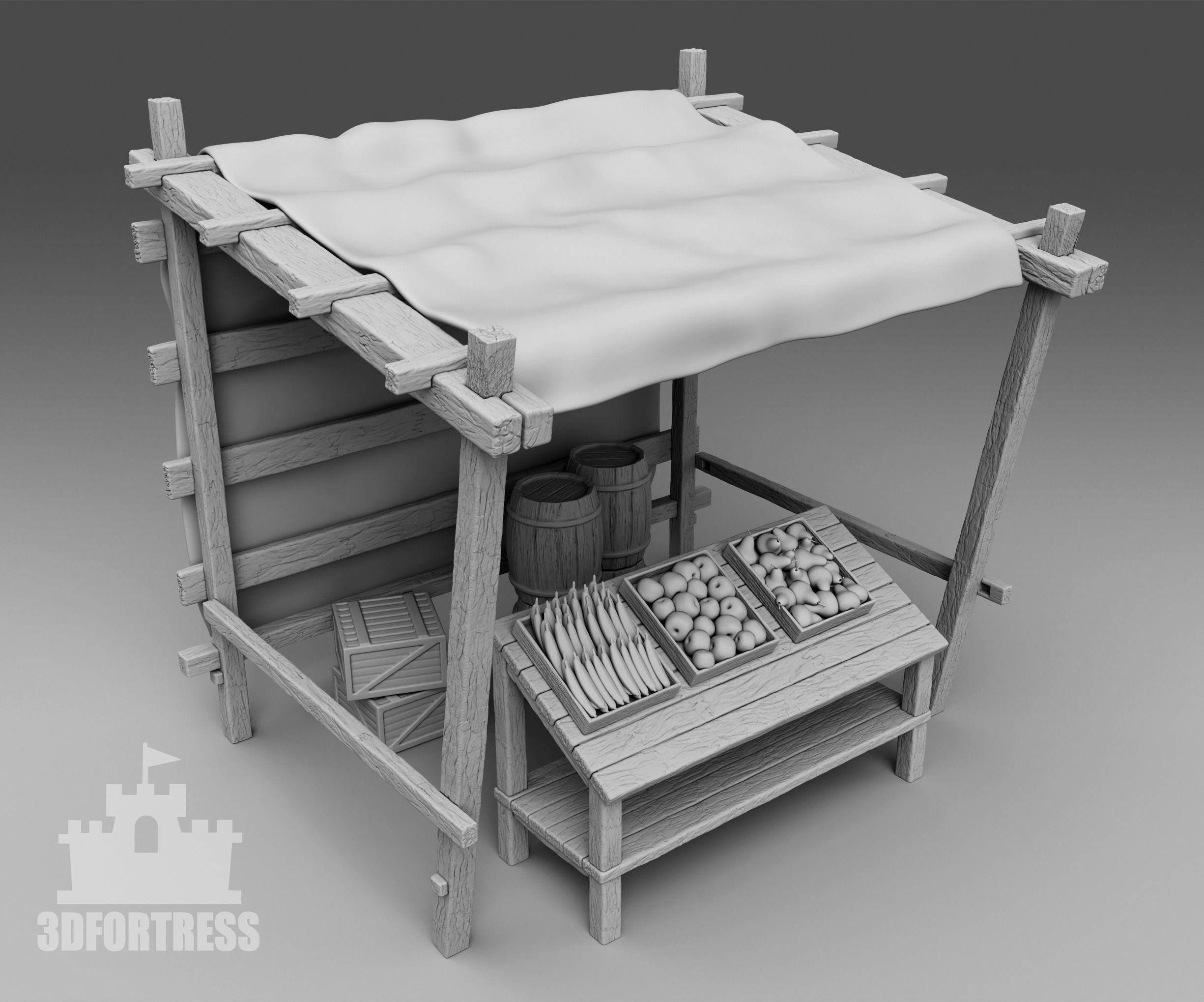 Shopping tents 3D print model_4