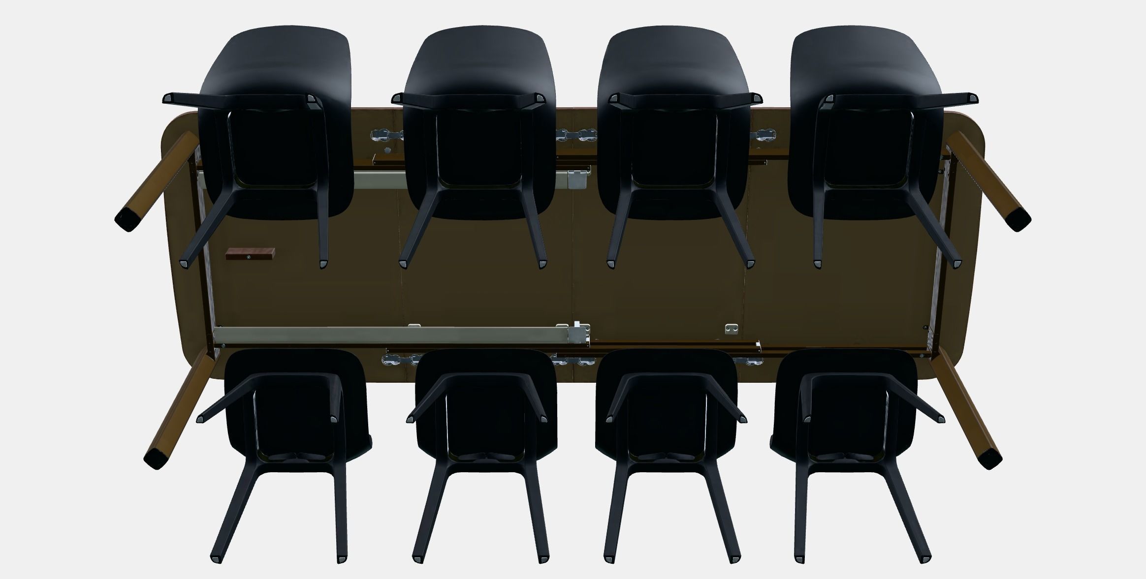 STRANDTORP - ODGER Table and 8 chairs Low-poly 3D model_8