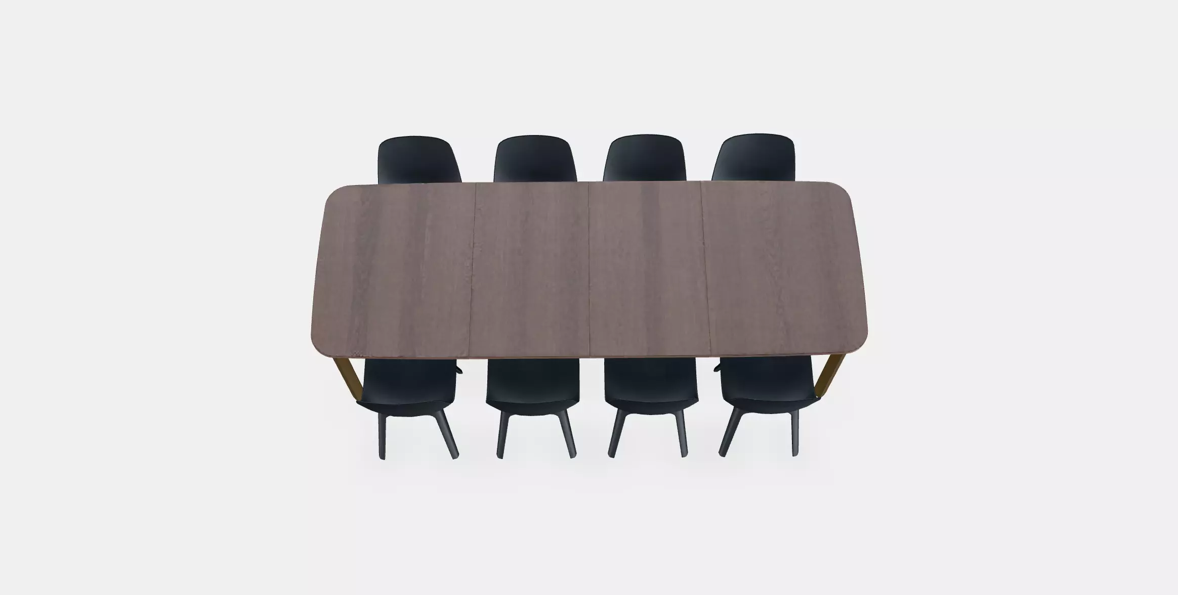 STRANDTORP - ODGER Table and 8 chairs Low-poly 3D model_0