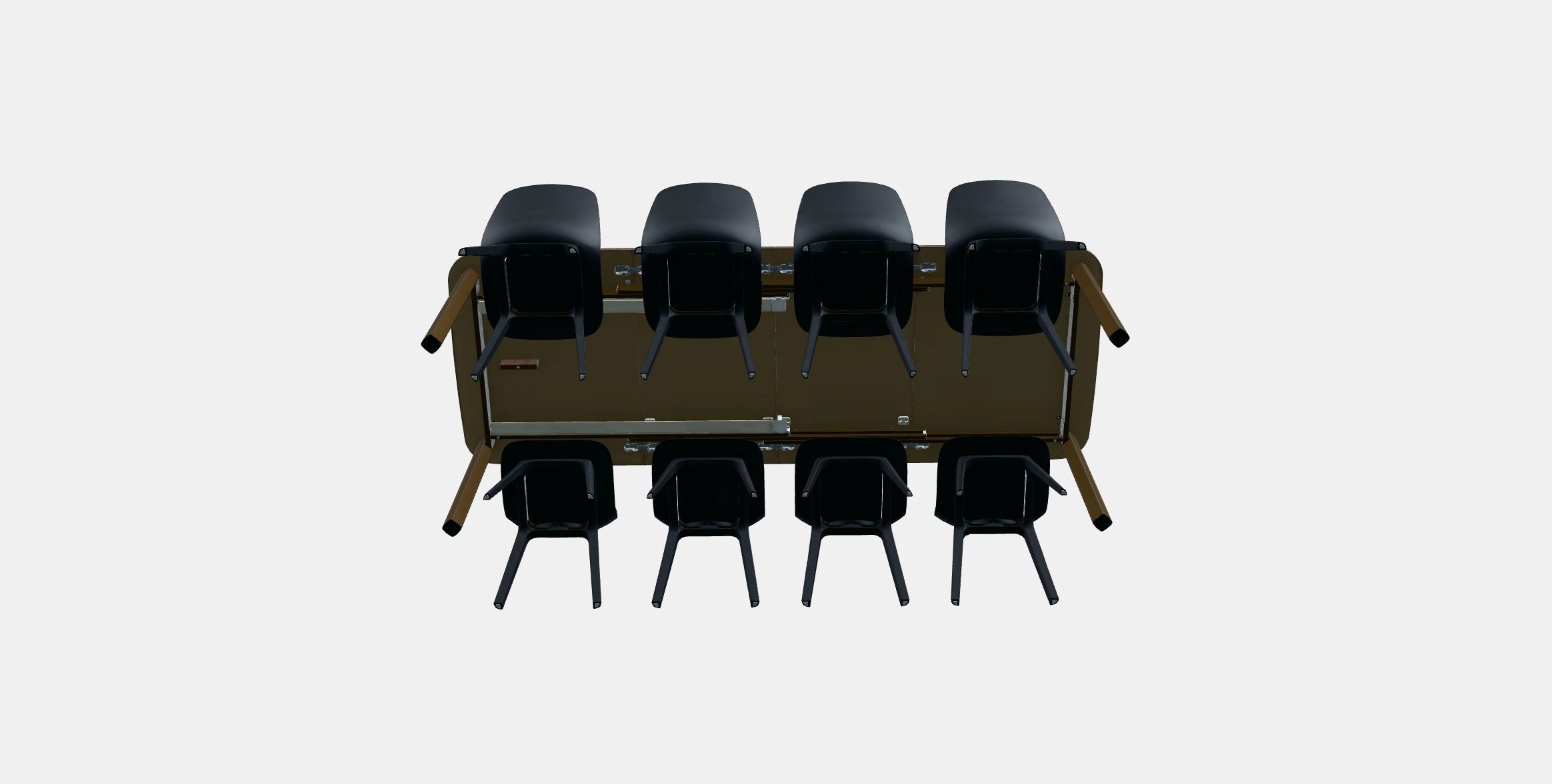 STRANDTORP - ODGER Table and 8 chairs Low-poly 3D model_5