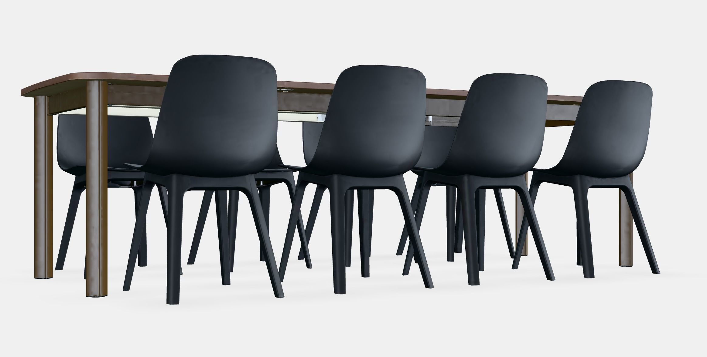 STRANDTORP - ODGER Table and 8 chairs Low-poly 3D model_4