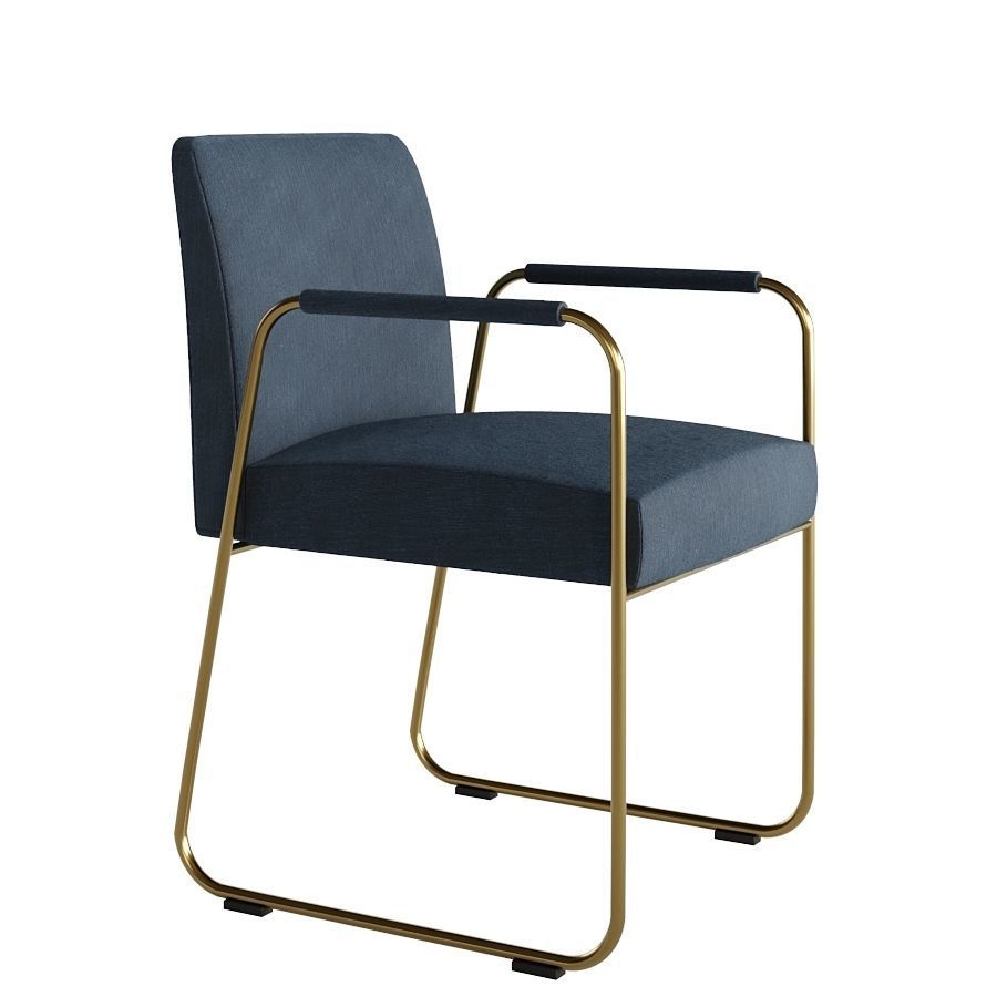 Armchair Blue 3D model_3