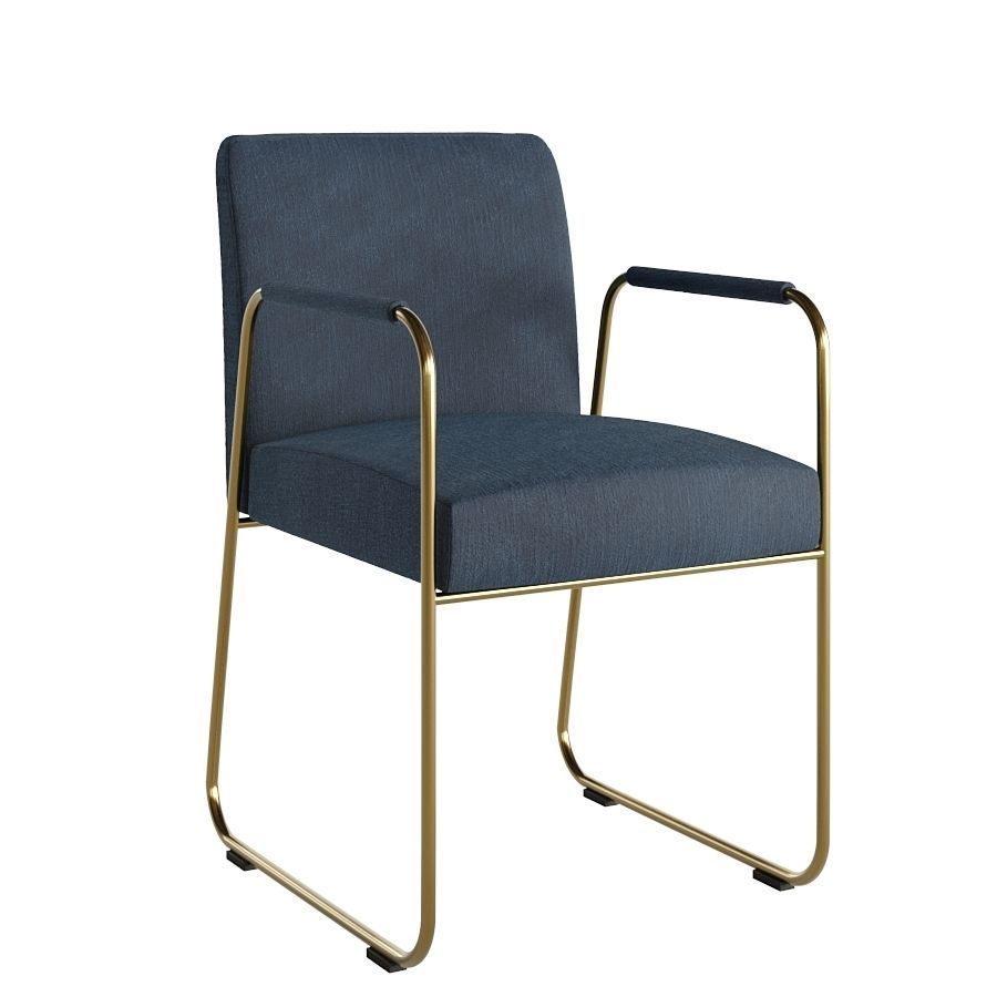 Armchair Blue 3D model_2