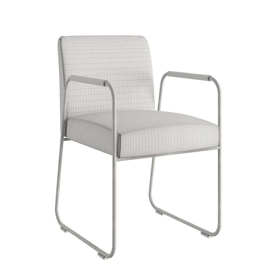 Armchair Blue 3D model_9