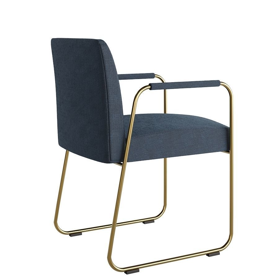 Armchair Blue 3D model_5