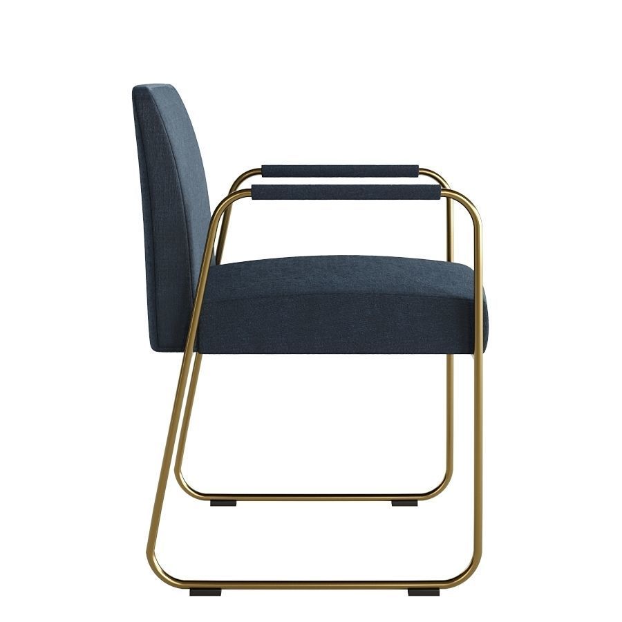 Armchair Blue 3D model_4