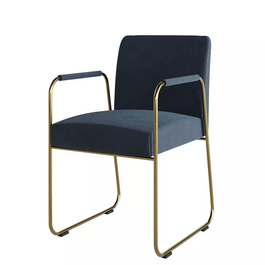 Armchair Blue 3D model_0