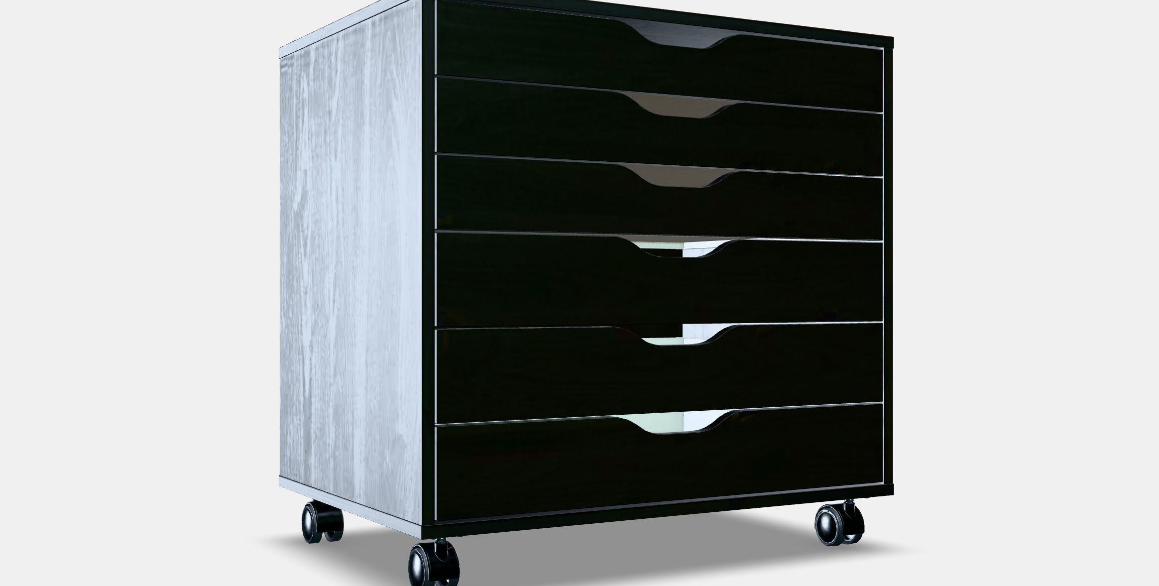 ALEX Drawer unit on castors 7 Low-poly 3D model_10