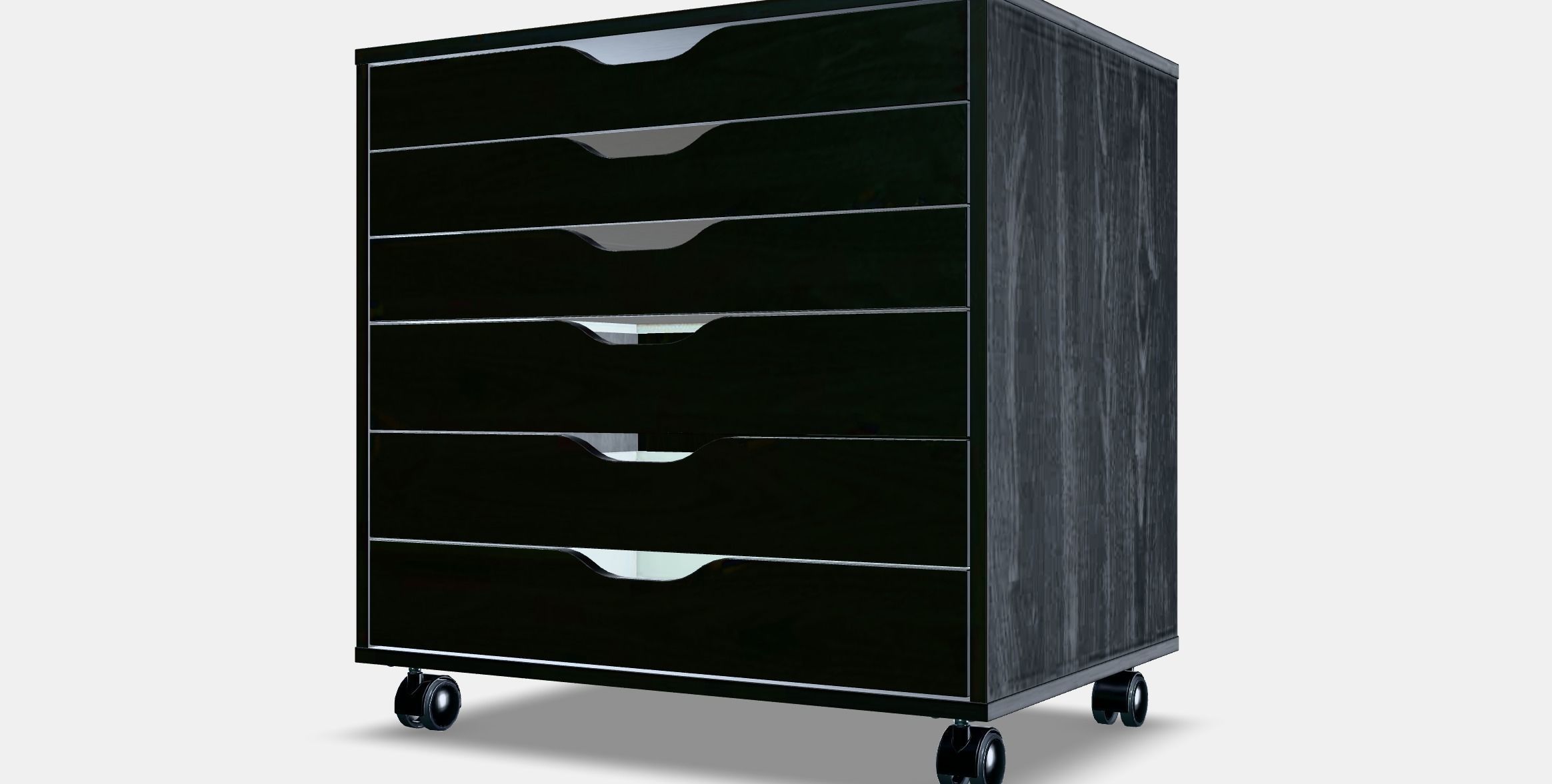 ALEX Drawer unit on castors 7 Low-poly 3D model_13