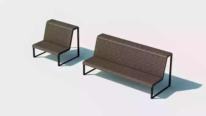 Modern bench for exterior visualization 3D model