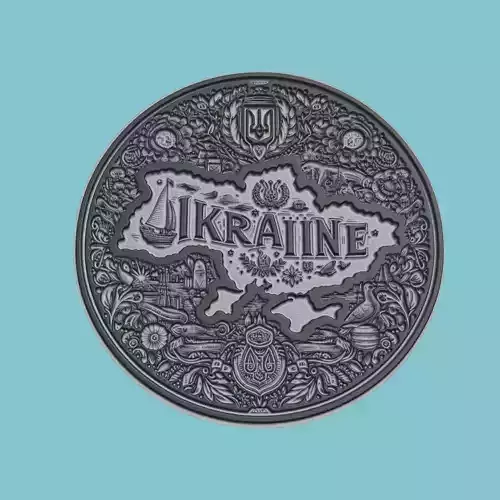 Ukraine Map Medallion Wall Art Printer