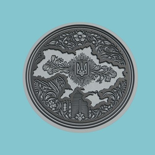 Ukraine Map Medallion Wall Art Printer 3D print model