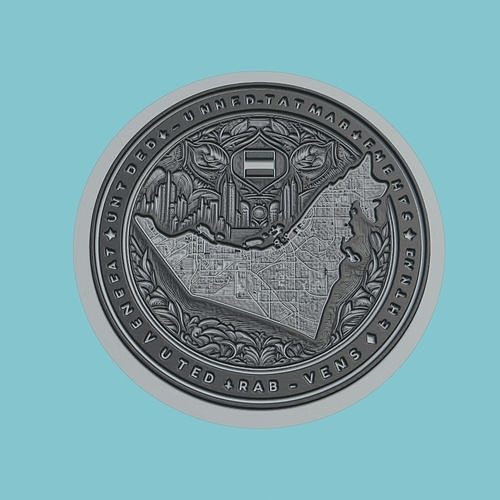 United Arab Emirates Map Medallion Wall Art Printer 3D print model