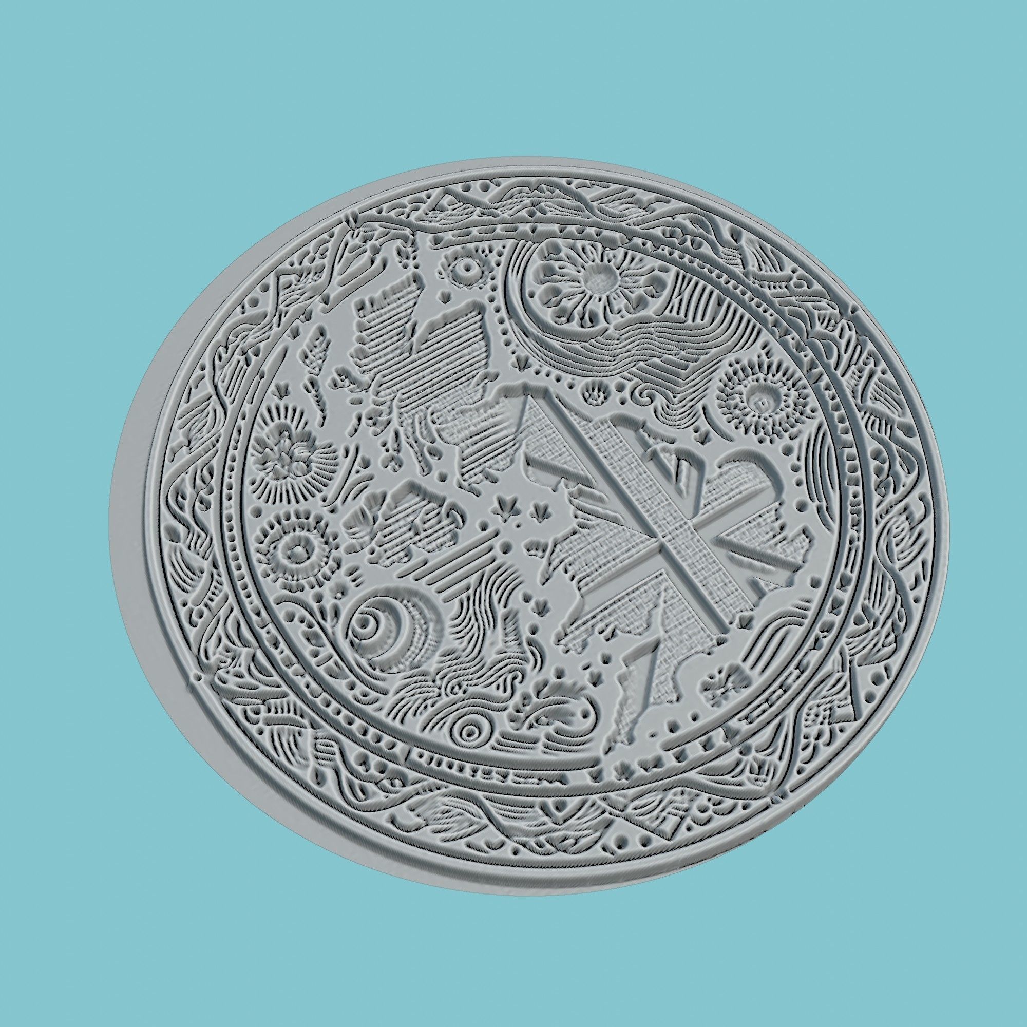 United Kingdom Map Medallion Wall Art Printer 3D print model_3