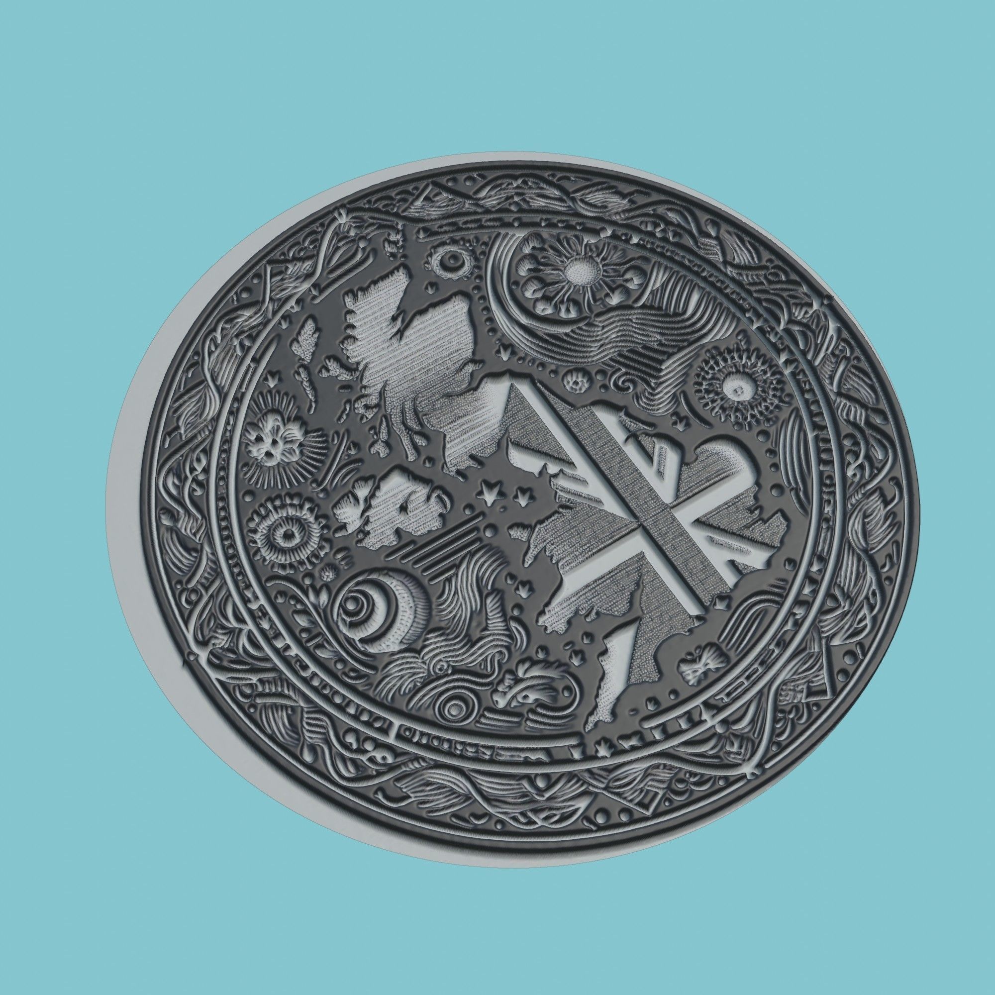 United Kingdom Map Medallion Wall Art Printer 3D print model_1