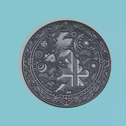 United Kingdom Map Medallion Wall Art Printer