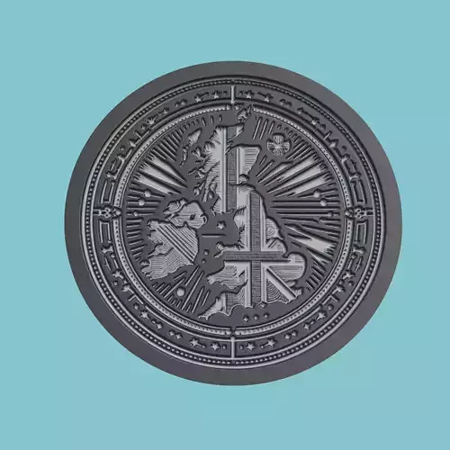 United Kingdom Map Medallion Wall Art Printer