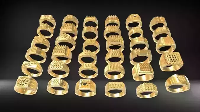 Lot of Various 35 Mens Rings Collection Bulk 