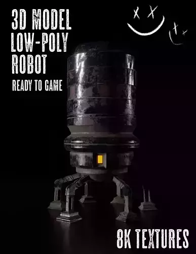 Robot  8K ready for game  Low-poly 3D model