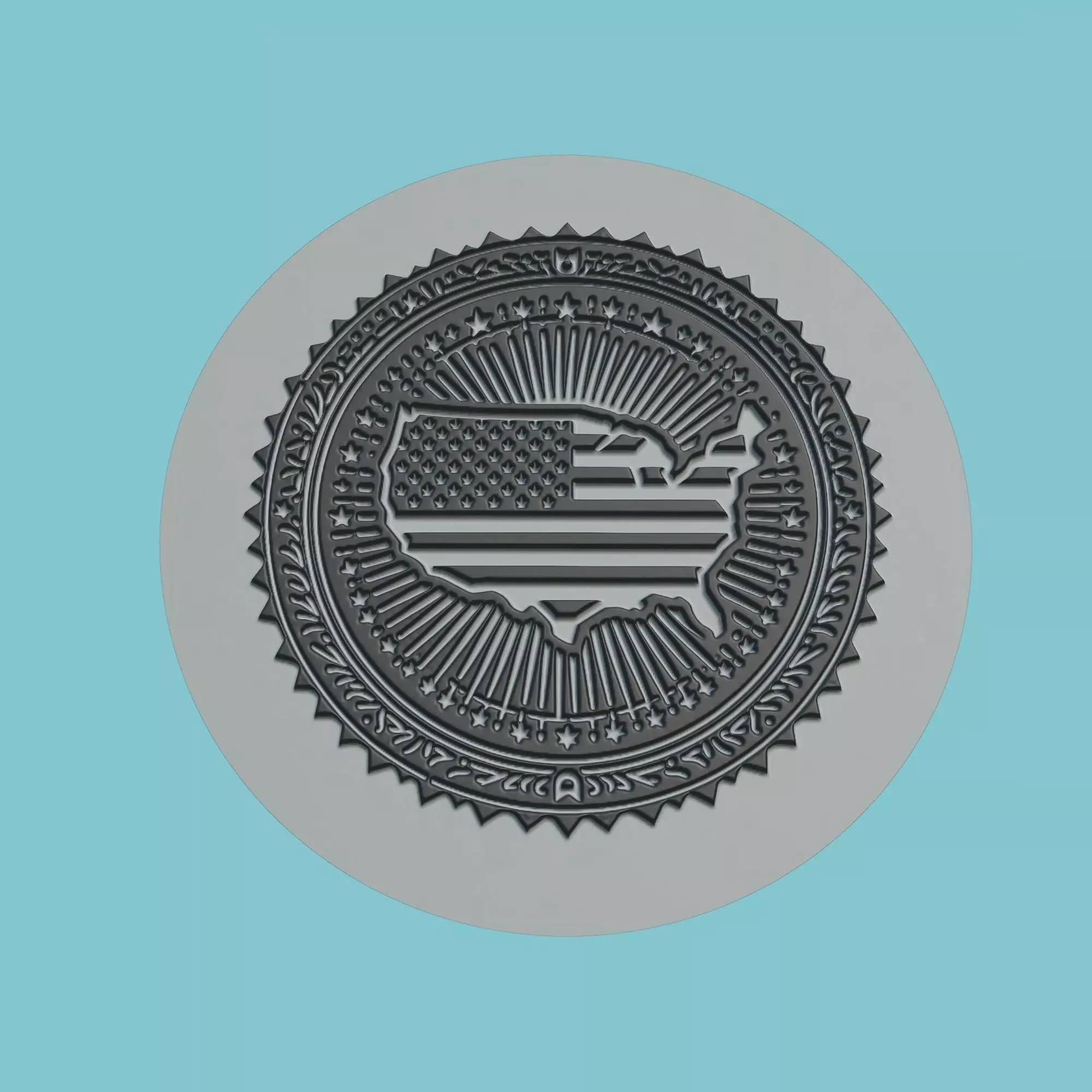 United States Map Medallion Wall Art Printer 3D print model_0