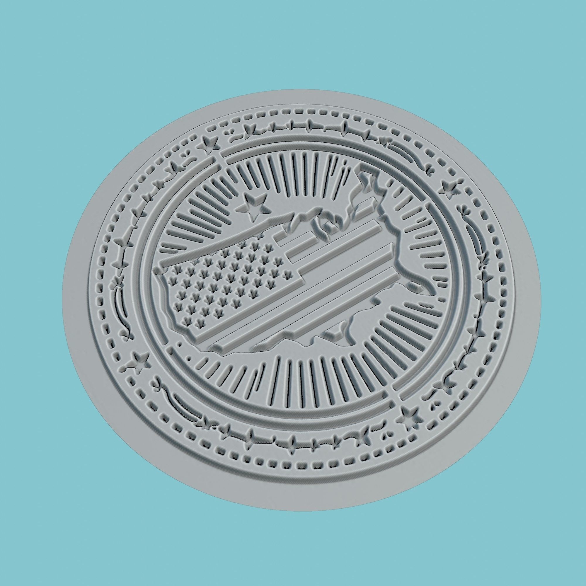 United States Map Medallion Wall Art Printer 3D print model_3