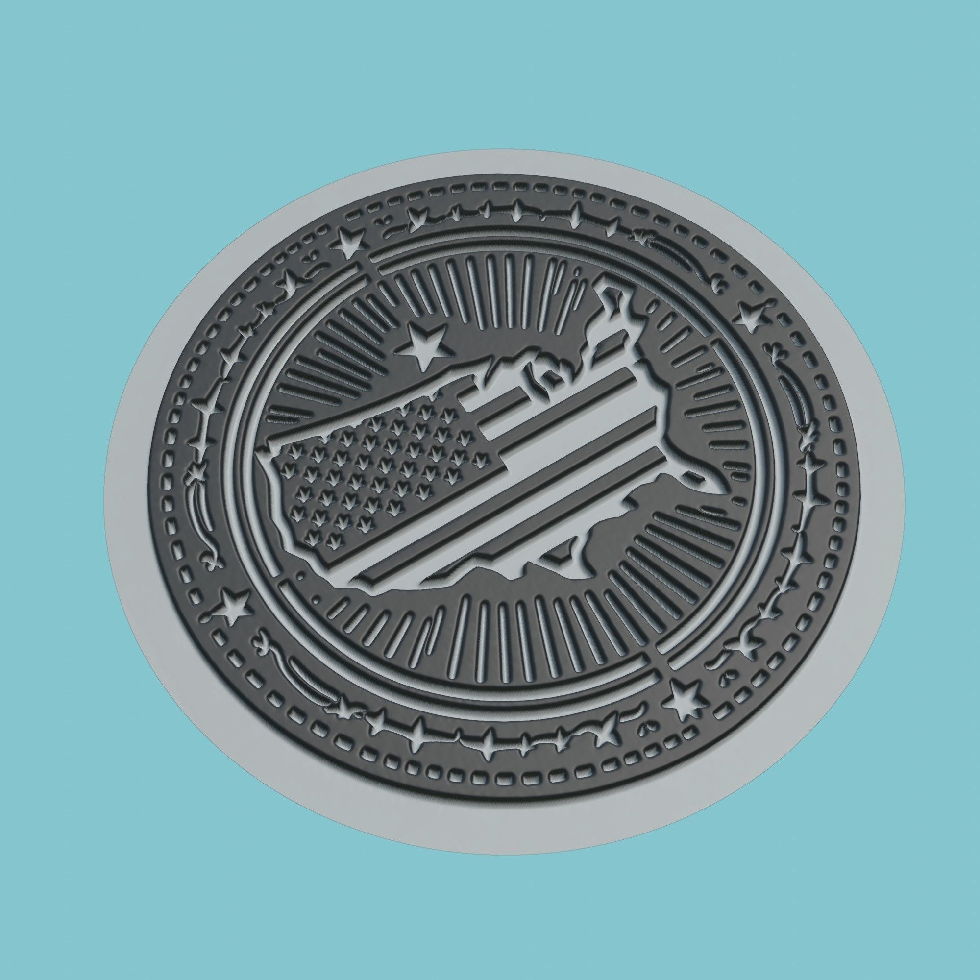 United States Map Medallion Wall Art Printer 3D print model_1