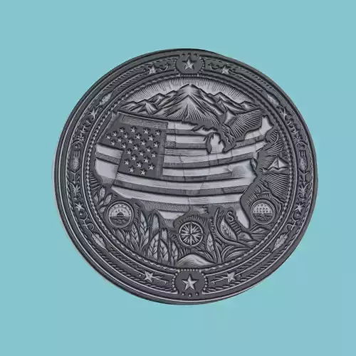 United States Map Medallion Wall Art Printer