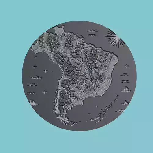 Uruguay Map Medallion Wall Art Printer