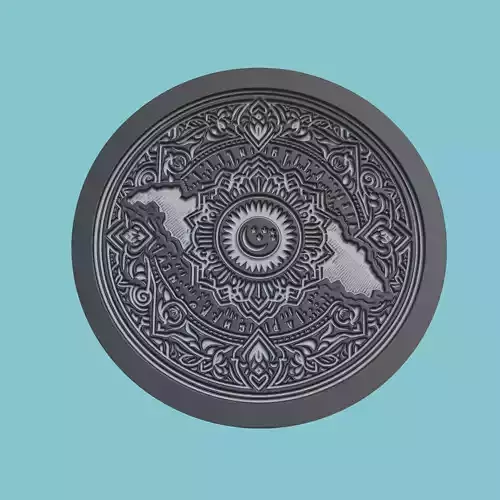 Uzbekistan Map Medallion Wall Art Printer