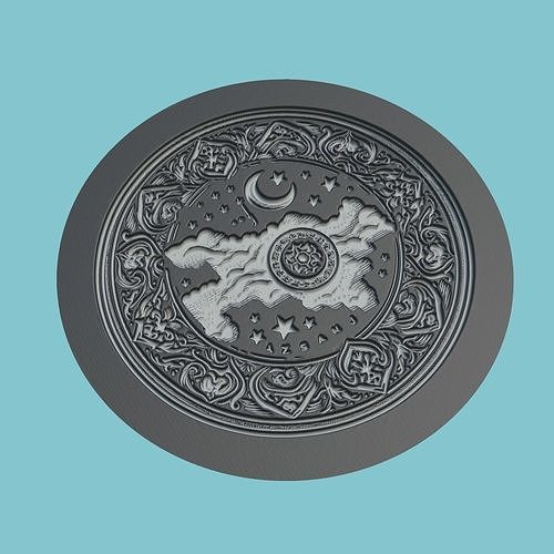 Uzbekistan Map Medallion Wall Art Printer 3D print model