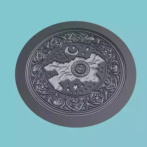 Uzbekistan Map Medallion Wall Art Printer