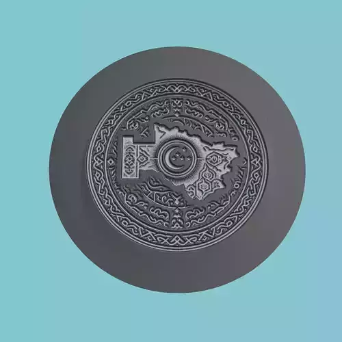 Uzbekistan Map Medallion Wall Art Printer