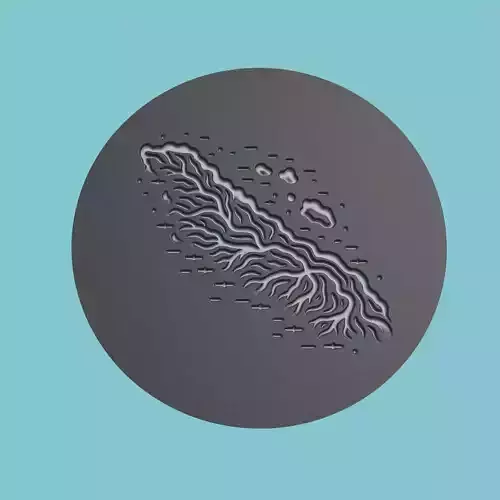 Vanuatu Map Medallion Wall Art Printer