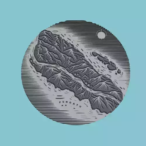 Vanuatu Map Medallion Wall Art Printer