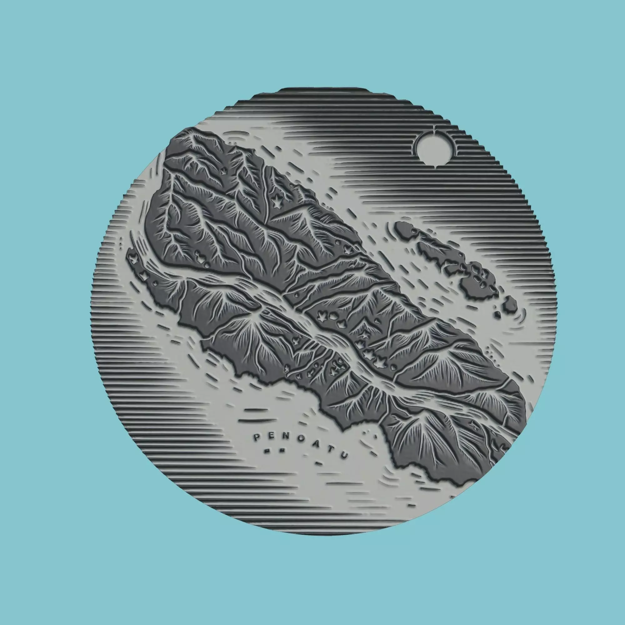 Vanuatu Map Medallion Wall Art Printer 3D print model