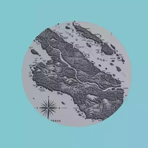 Vanuatu Map Medallion Wall Art Printer