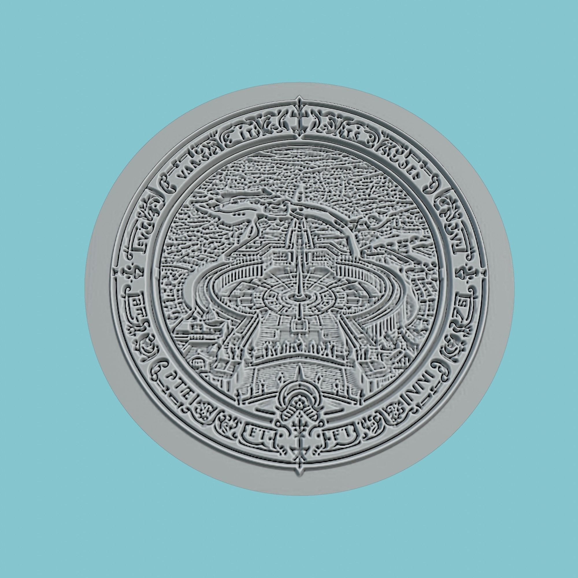 Vatican City Map Medallion Wall Art Printer 3D print model_2