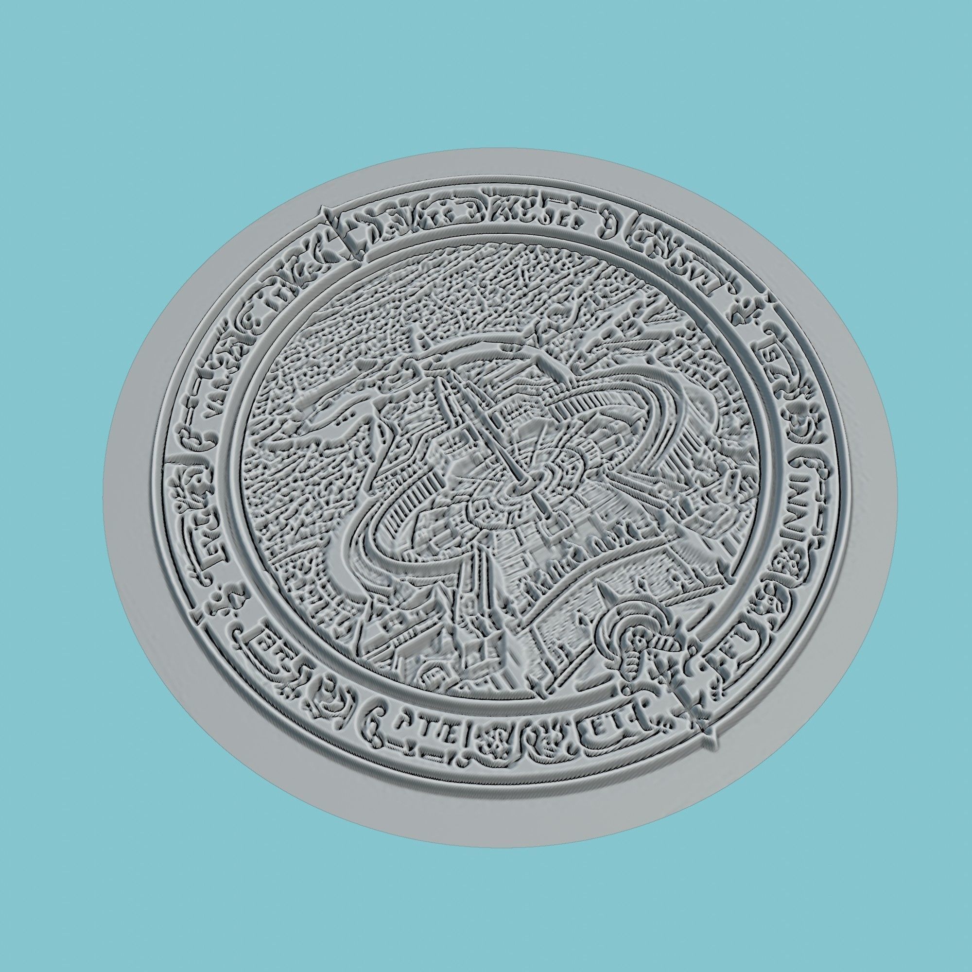 Vatican City Map Medallion Wall Art Printer 3D print model_3