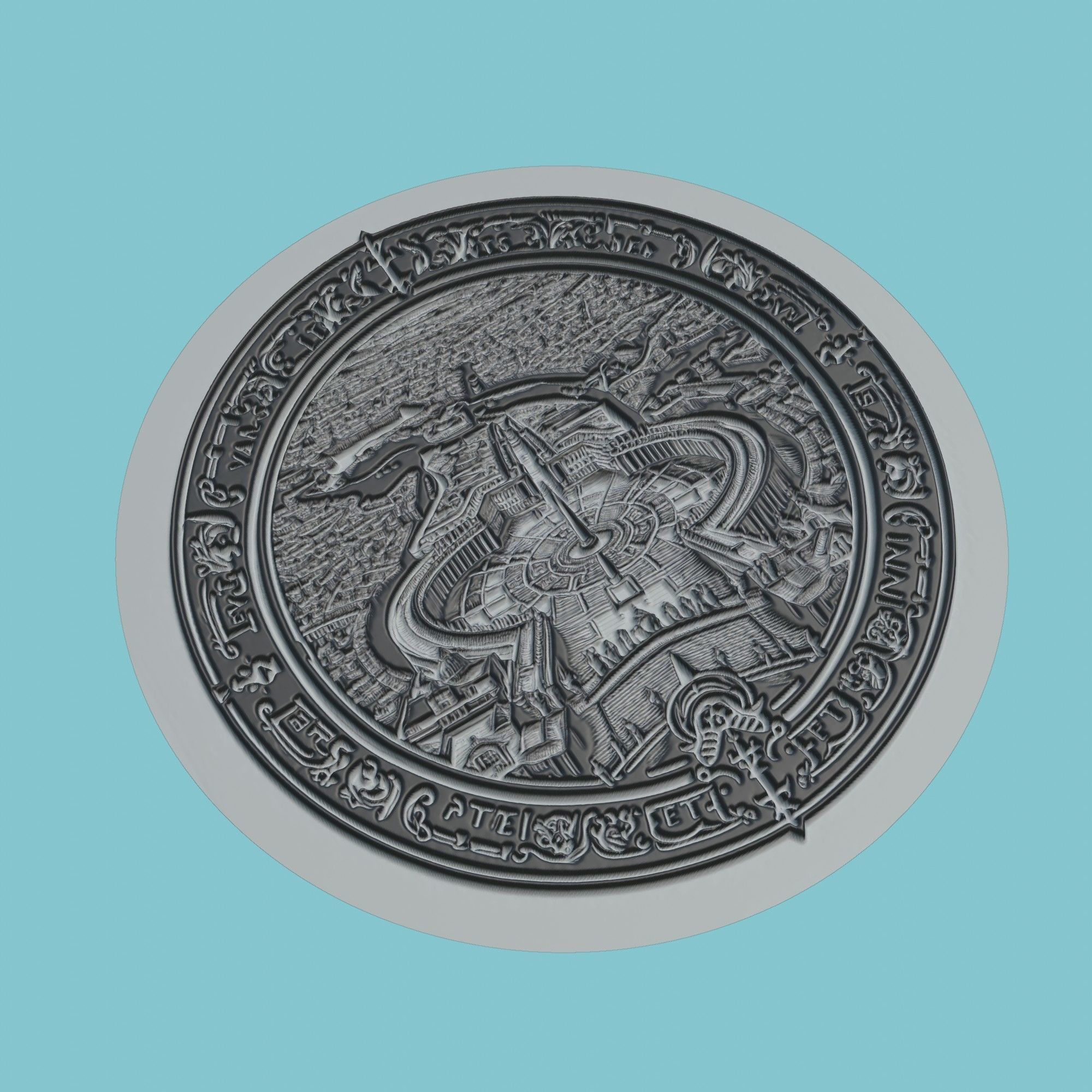 Vatican City Map Medallion Wall Art Printer 3D print model_1