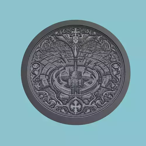 Vatican City Map Medallion Wall Art Printer